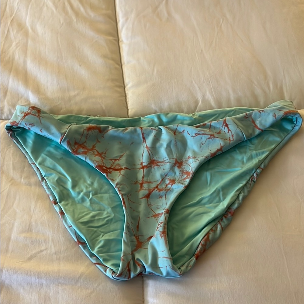 Patagonia turquoise and orange Bikini Swim Bottoms